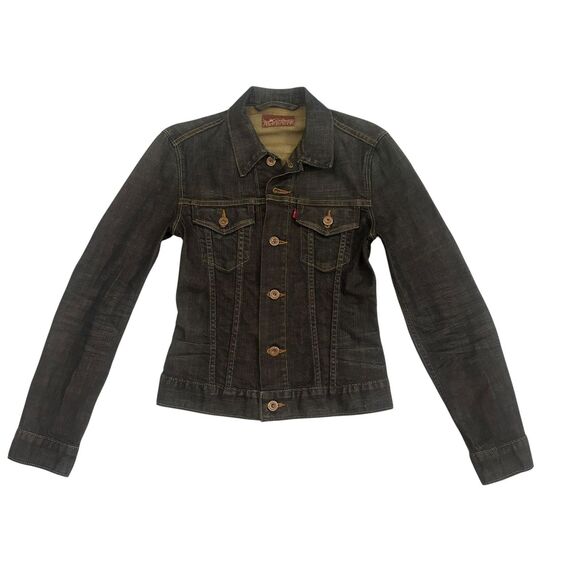 Levi's Jackets & Blazers - Levis Capital E Trucker Jacket Womens XS Black Denim Slim Fit Made USA Stretch